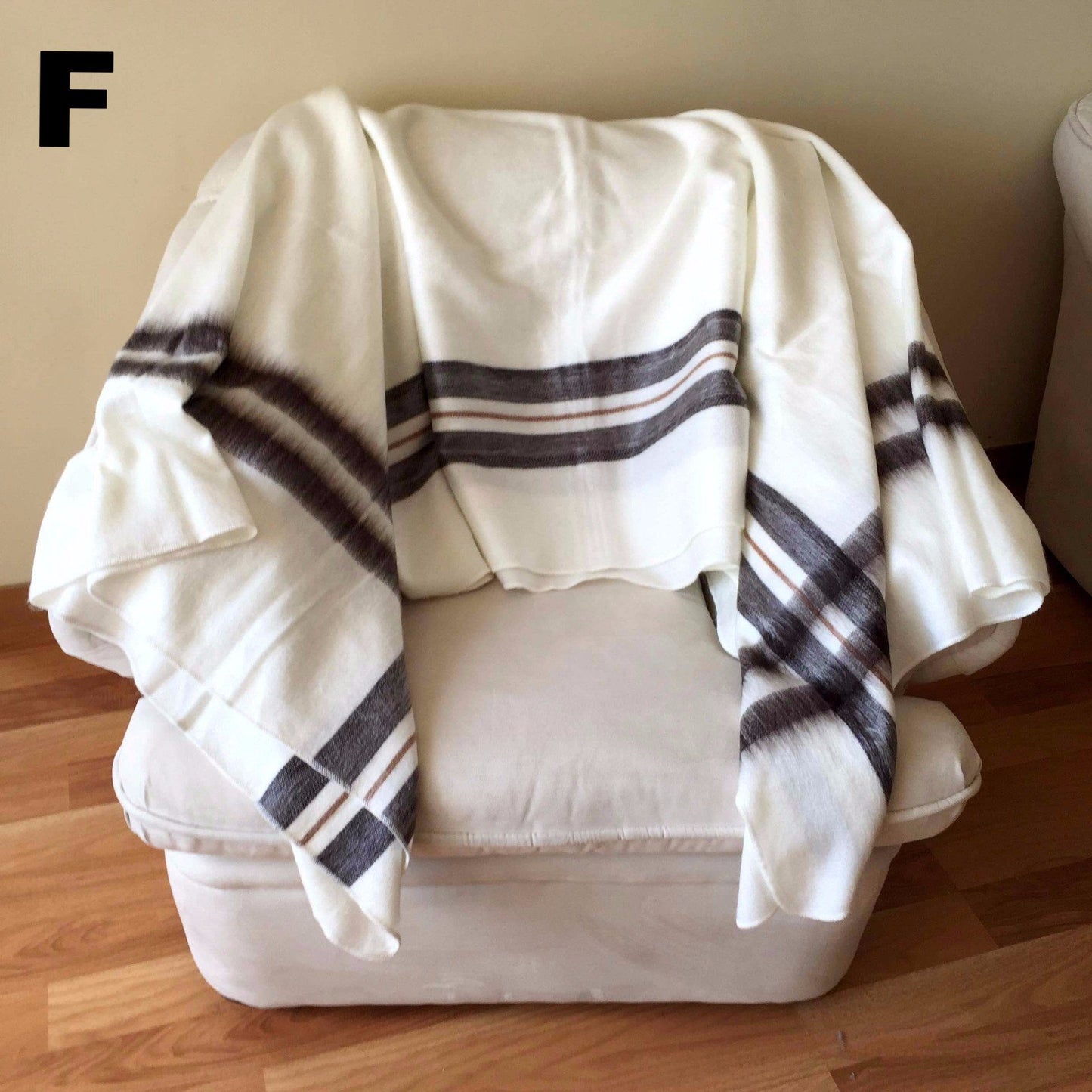 Alpaca Bed Blanket - Striped Purely Alpaca