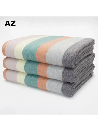 Alpaca Bed Blanket - Striped Purely Alpaca