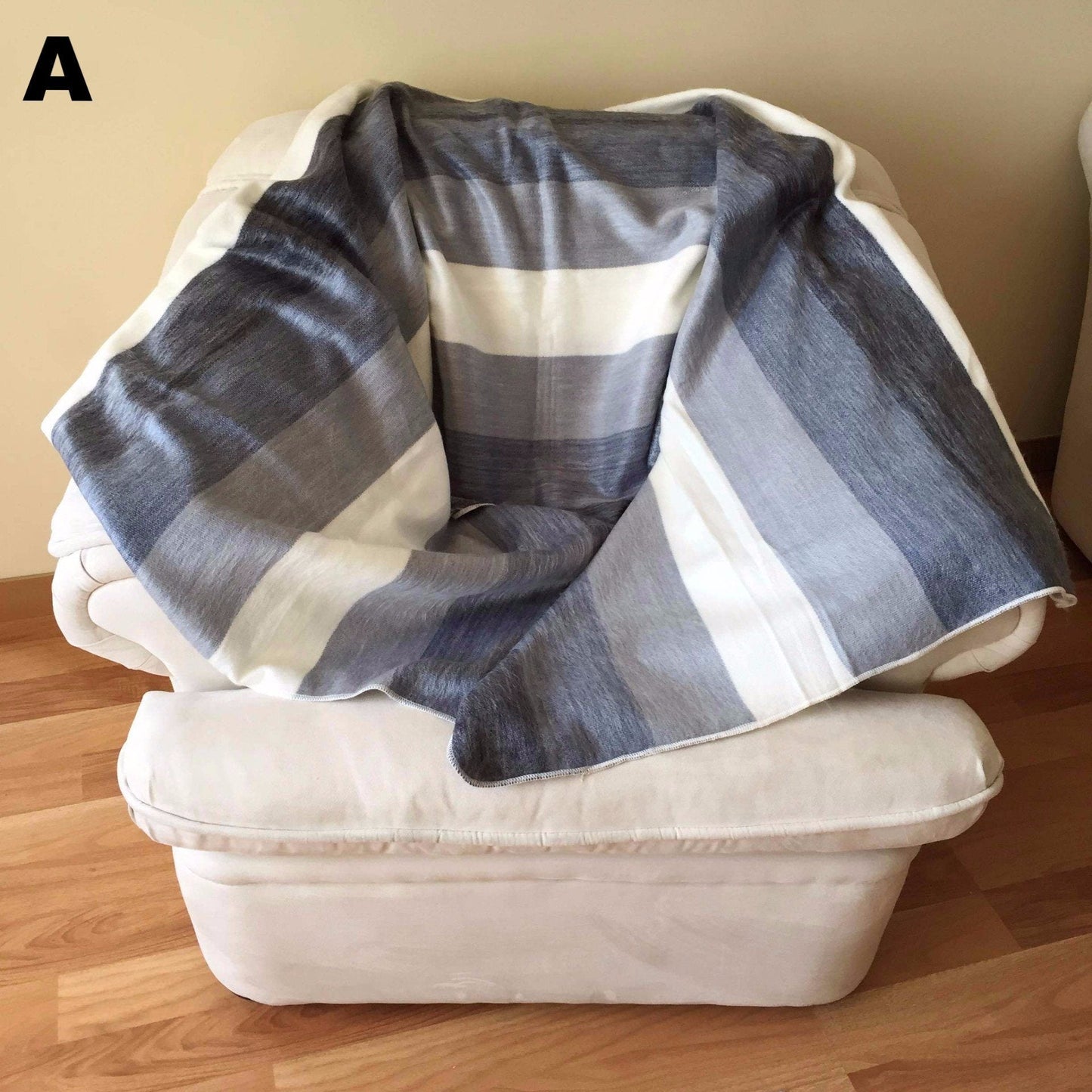 Alpaca Bed Blanket - Striped Purely Alpaca
