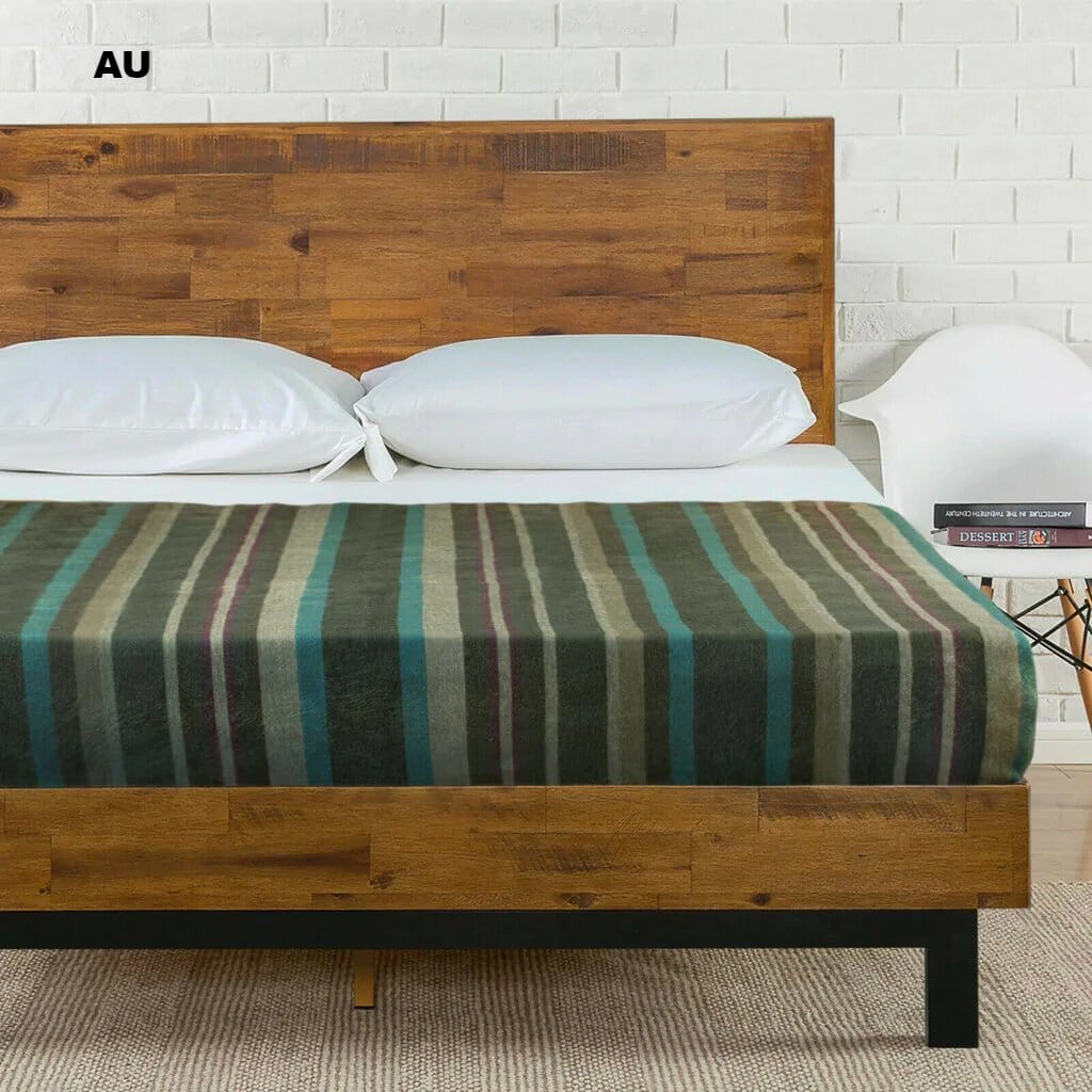 Alpaca Bed Blanket - Striped Purely Alpaca