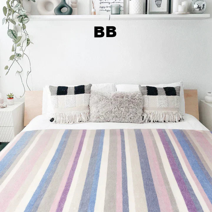 Alpaca Bed Blanket - Striped Purely Alpaca
