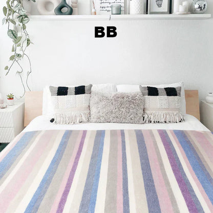 Alpaca Bed Blanket - Striped Purely Alpaca