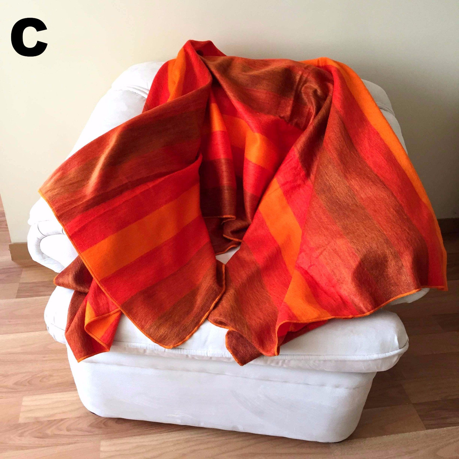 Alpaca Bed Blanket - Striped Purely Alpaca