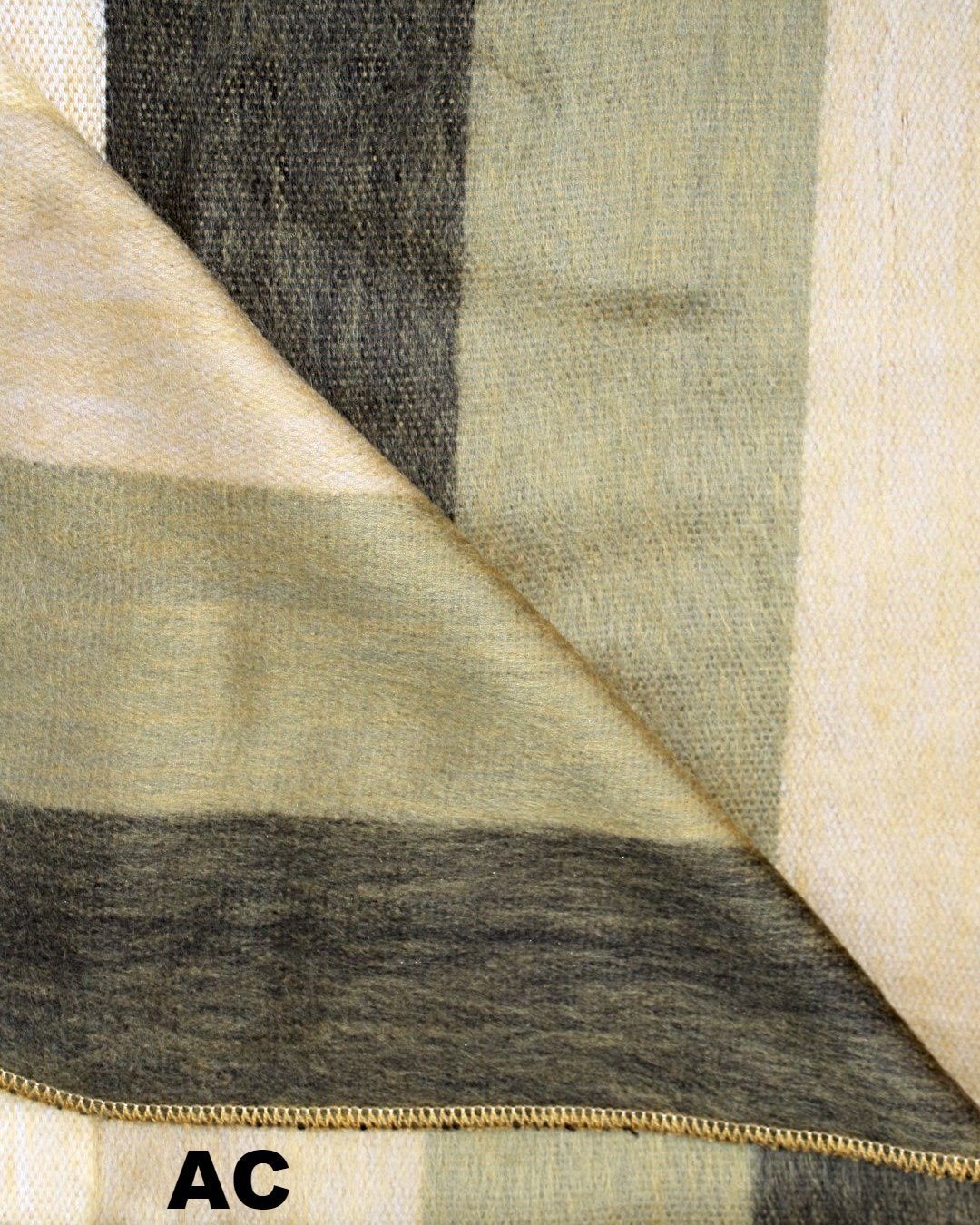 Alpaca Bed Blanket - Striped Purely Alpaca
