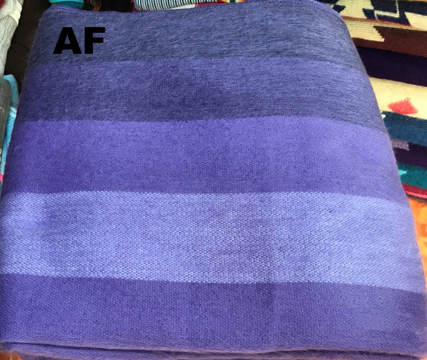 Alpaca Bed Blanket - Striped Purely Alpaca