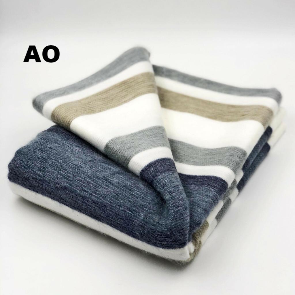 Alpaca Bed Blanket - Striped Purely Alpaca