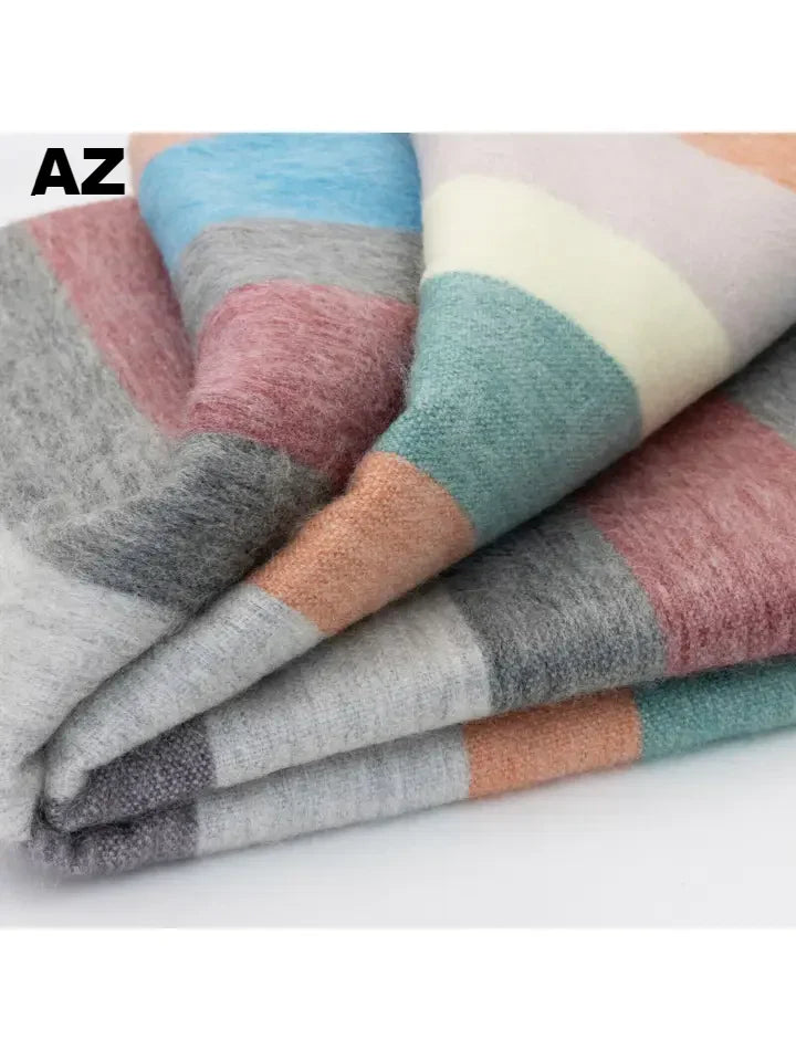 Alpaca Bed Blanket - Striped Purely Alpaca