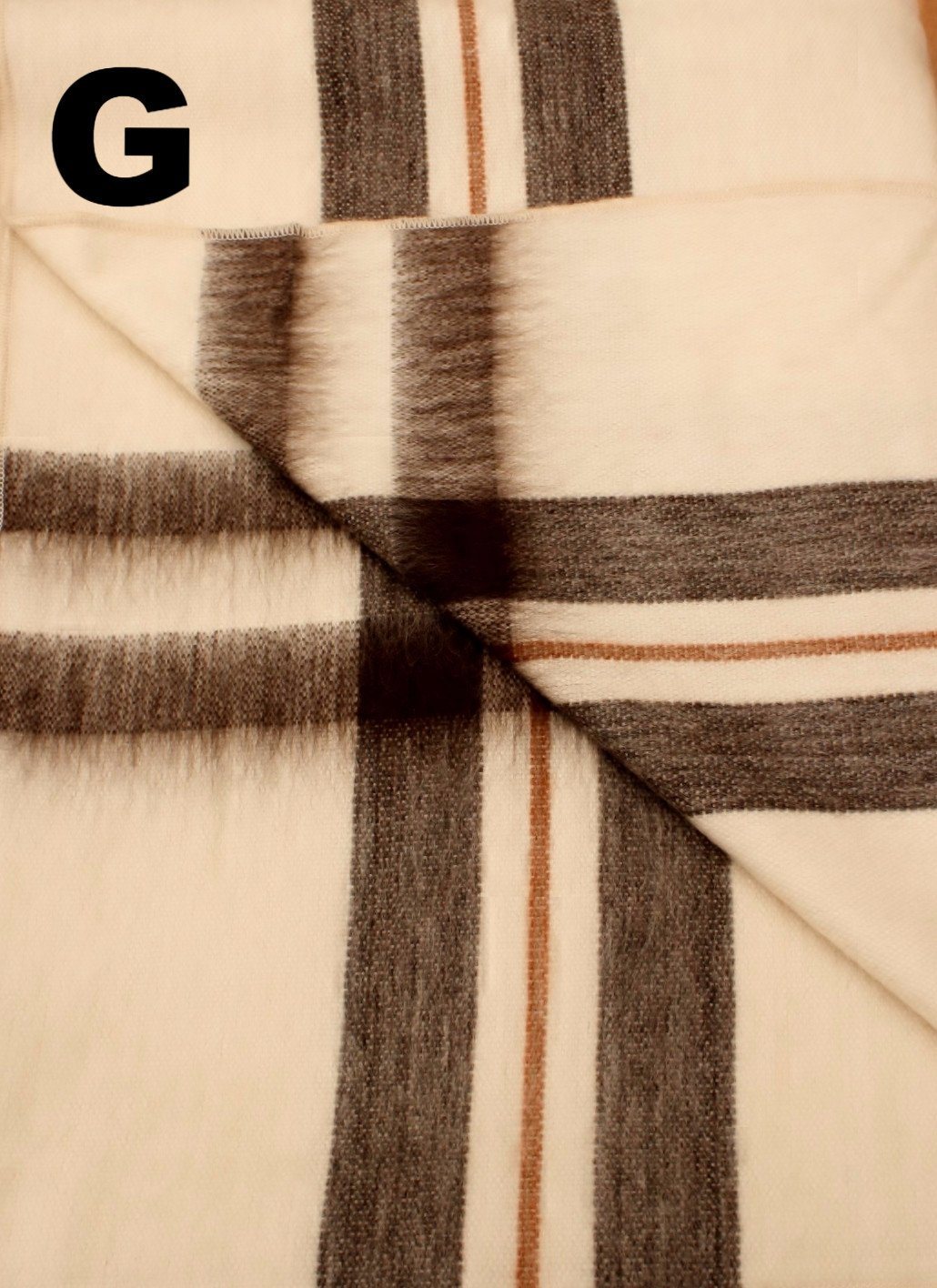 Alpaca Bed Blanket - Striped Purely Alpaca