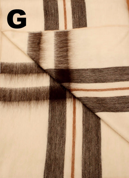 Alpaca Bed Blanket - Striped Purely Alpaca
