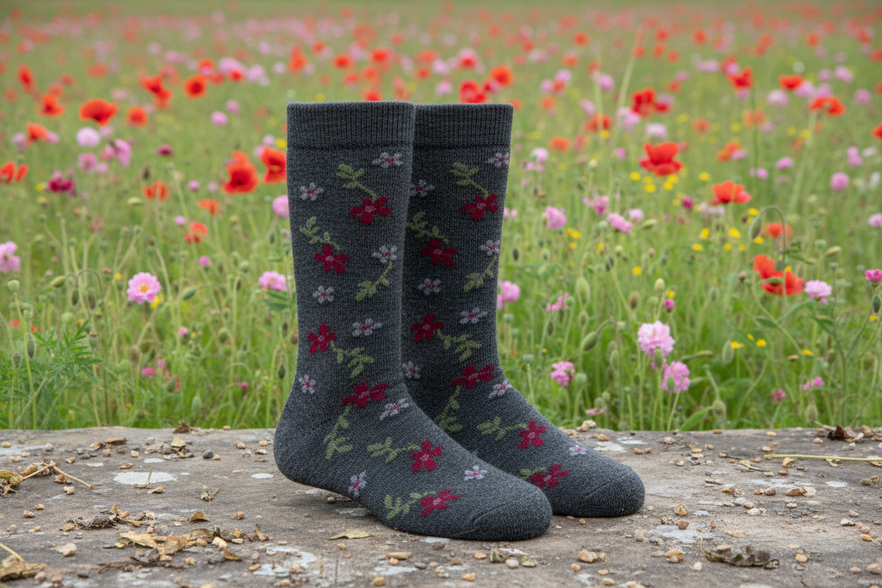 Alpaca Flower Socks Purely Alpaca