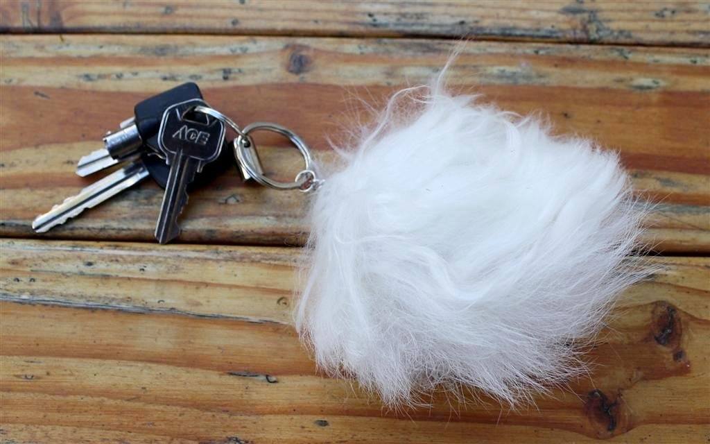 Alpaca Fuzzball Keychain Purely Alpaca
