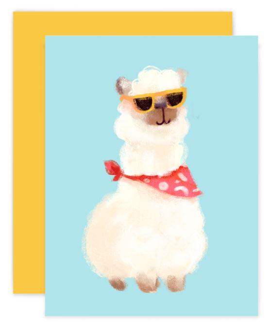 Alpaca Greeting Card - Hipster Alpaca Purely Alpaca
