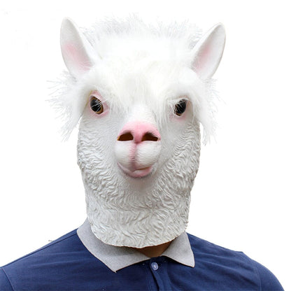 Alpaca Head Latex Party Mask Purely Alpaca