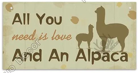Alpaca Home Decor Wooden Plaque Purely Alpaca