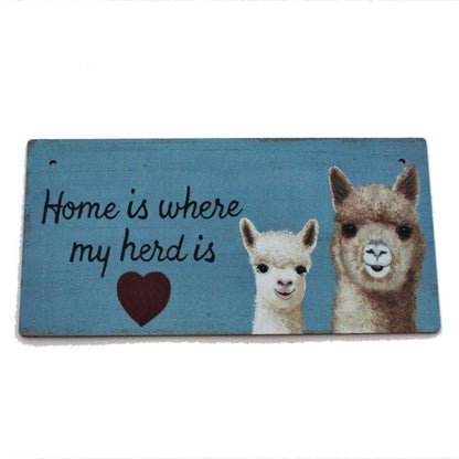 Alpaca Home Decor Wooden Plaque Purely Alpaca