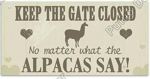 Alpaca Home Decor Wooden Plaque Purely Alpaca