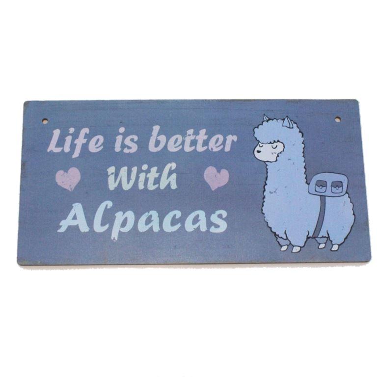 Alpaca Home Decor Wooden Plaque Purely Alpaca