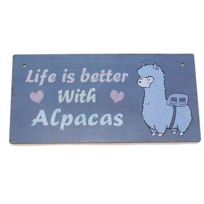 Alpaca Home Decor Wooden Plaque Purely Alpaca