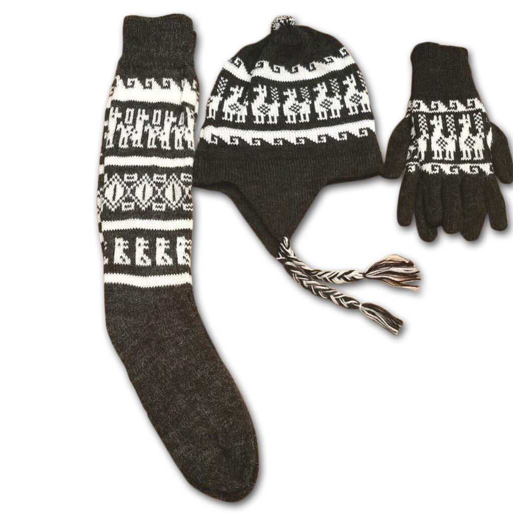 Alpaca Inca Hat, Gloves, Socks set Purely Alpaca