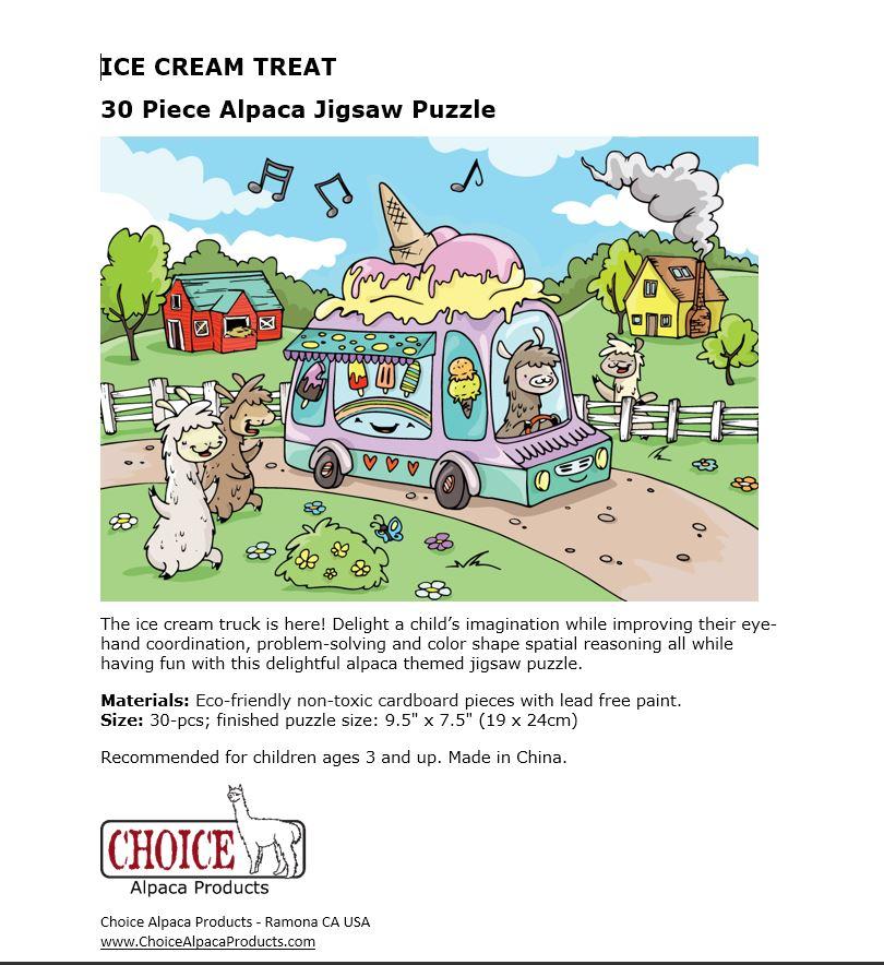 Alpaca Jigsaw Puzzle - Ice Cream Treat Purely Alpaca