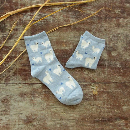 Alpaca Love Ankle Height Cotton Socks Purely Alpaca