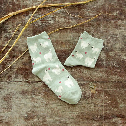 Alpaca Love Ankle Height Cotton Socks Purely Alpaca