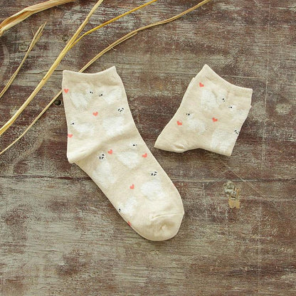 Alpaca Love Ankle Height Cotton Socks Purely Alpaca