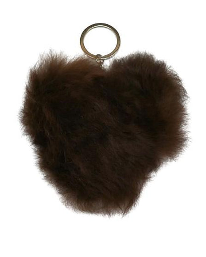 Alpaca Love Heart Shaped Fur Keychain Purely Alpaca