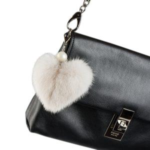 Alpaca Love Heart Shaped Fur Keychain Purely Alpaca