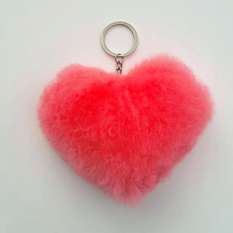 Alpaca Love Heart Shaped Fur Keychain Purely Alpaca