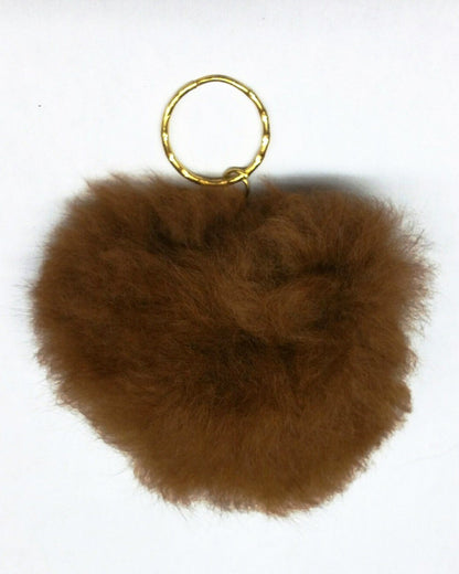 Alpaca Love Heart Shaped Fur Keychain Purely Alpaca