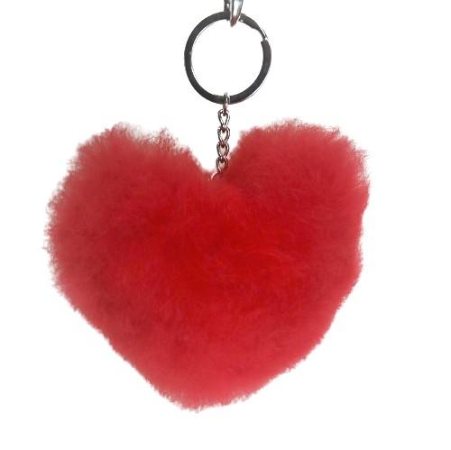Alpaca Love Heart Shaped Fur Keychain Purely Alpaca