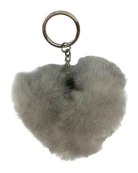 Alpaca Love Heart Shaped Fur Keychain Purely Alpaca
