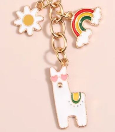 Alpaca Rainbow Sunflower Keychain Charm Purely Alpaca
