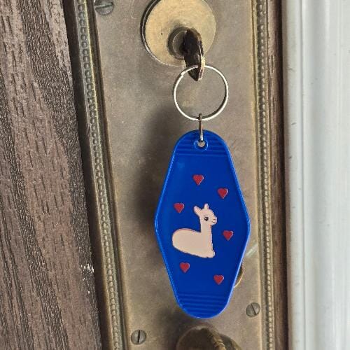 Alpaca Vintage Motel Keychain Souvenir Purely Alpaca