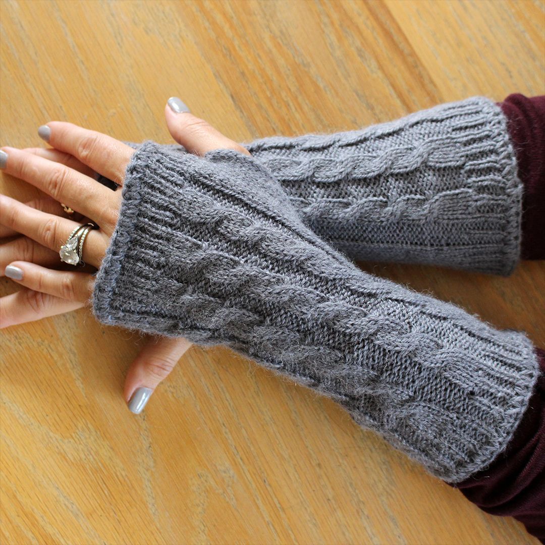 Alpaca Wrist Warmers Cabled Purely Alpaca