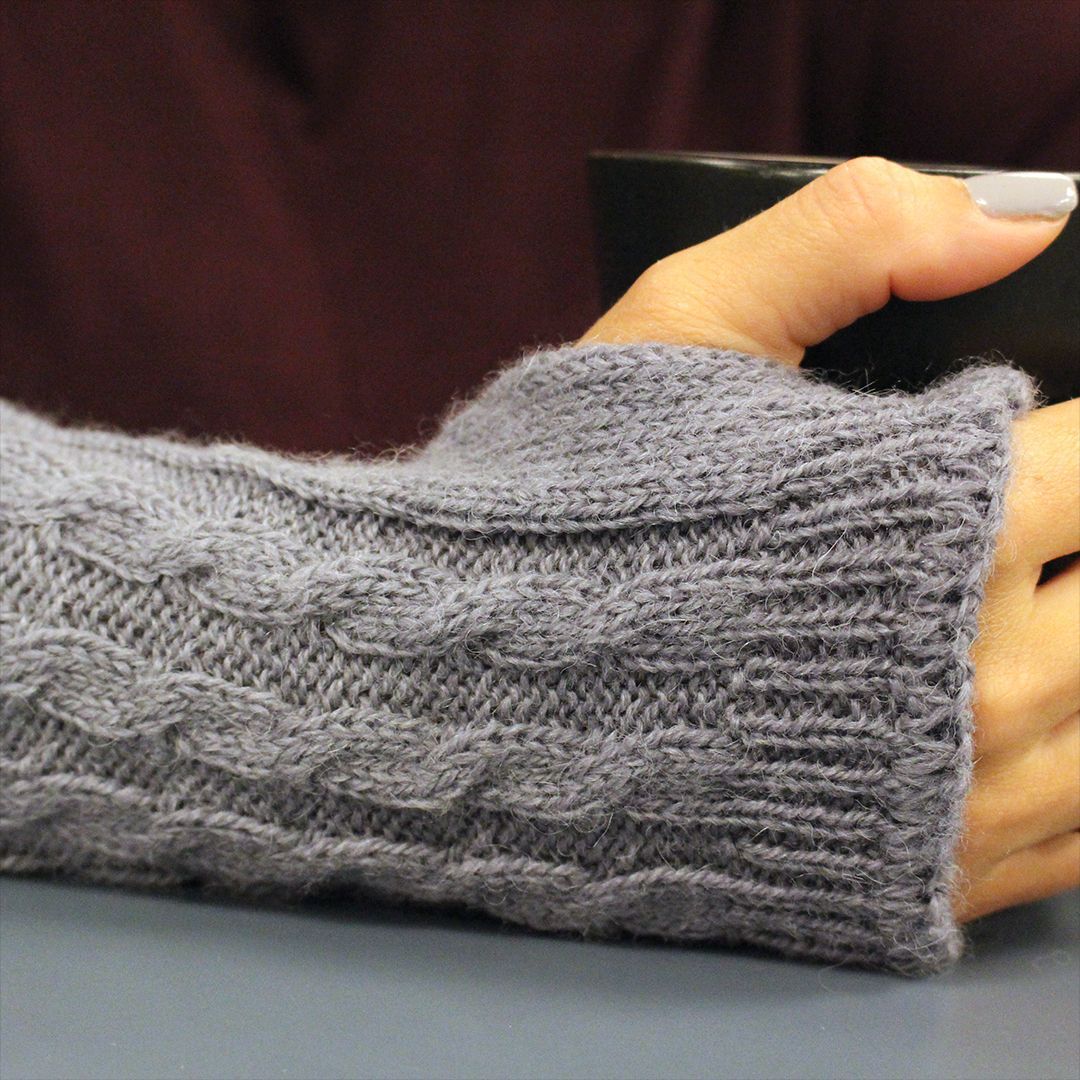 Alpaca Wrist Warmers Cabled Purely Alpaca