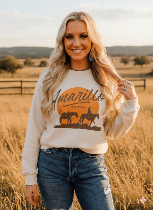 Amarillo by Mornin' Western Graphic Sweatshirt Wild Junkie