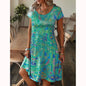 Loose Fit Printed Short Sleeve Dress