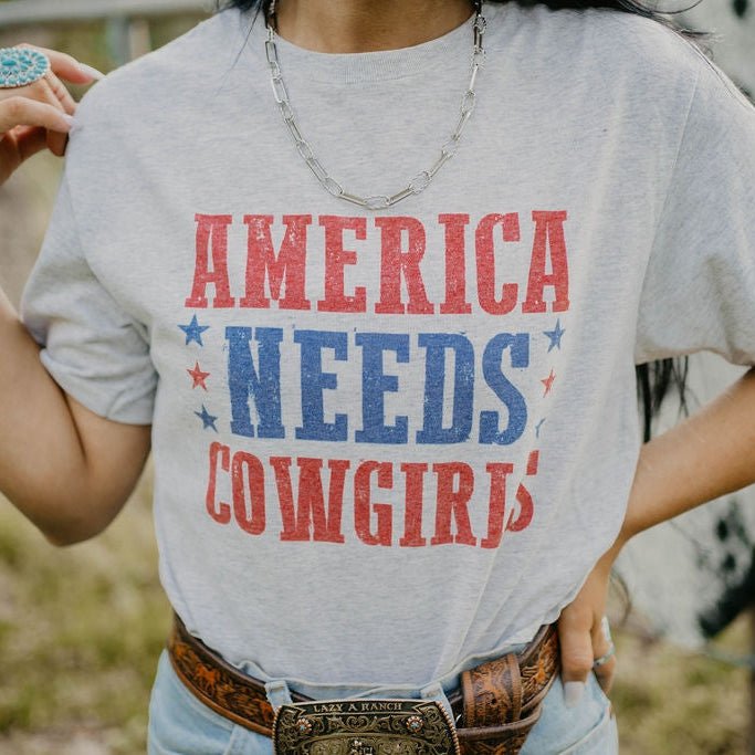 America Needs Cowgirls Graphic Tee Wild Junkie