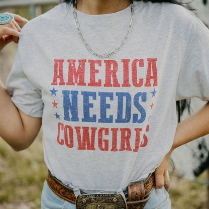 America Needs Cowgirls Graphic Tee Wild Junkie