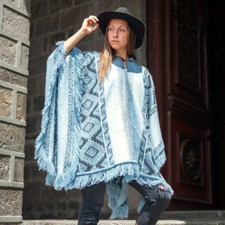 Andean Sky Alpaca Poncho Purely Alpaca