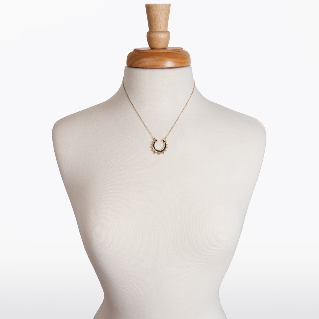 Anola - Diamond Cut Horseshoe Necklace in Gold Urban-Equestrian