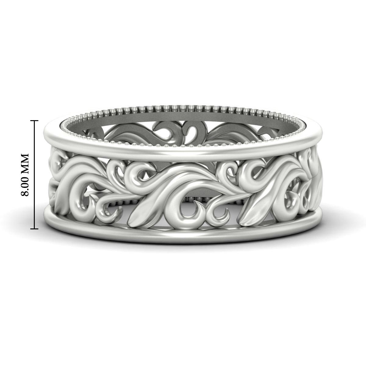 Antique Mens Wide Filigree Band Fascinating Diamonds