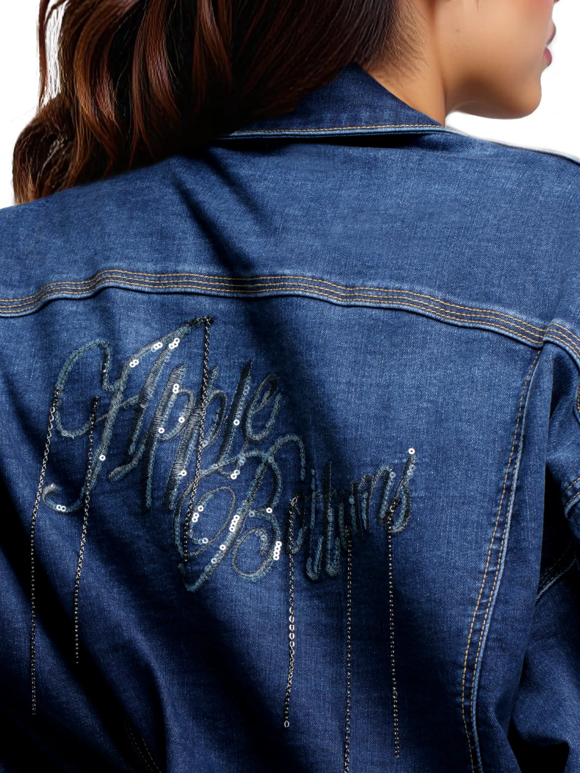 Denim Chain Link Jacket Apple Bottom Jeans