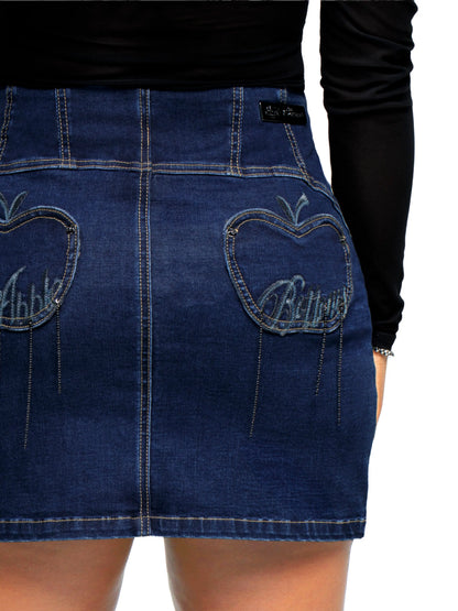 Apple Mini Skirt - Dark Wash Apple Bottom Jeans