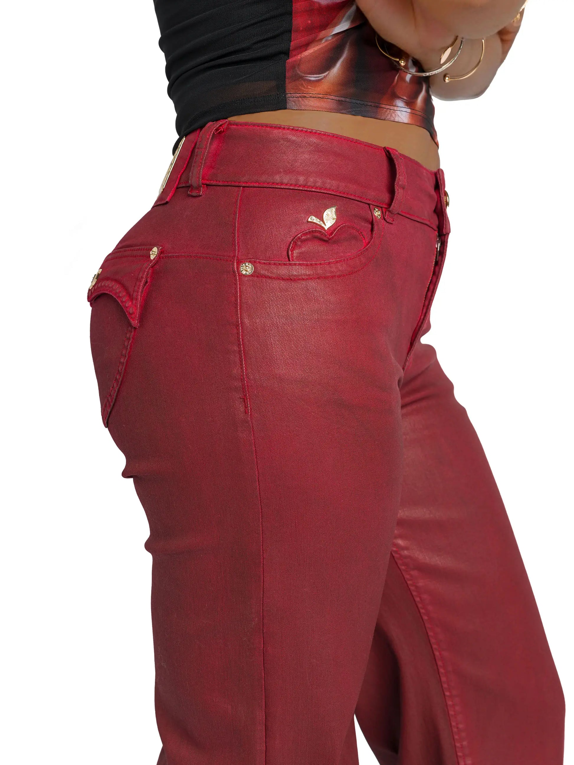 Low-Rise Wide-Leg Jean - Red Delicious Apple Bottom Jeans