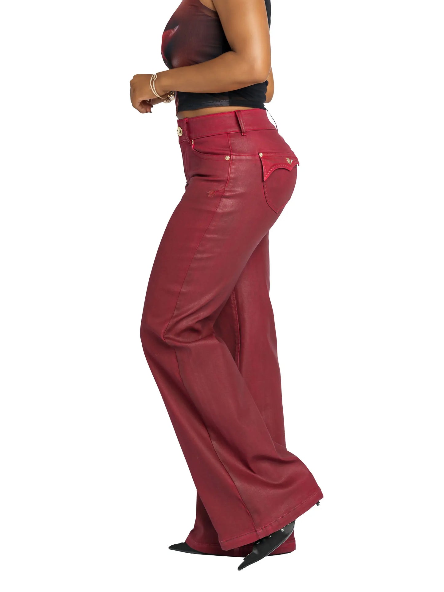 Low-Rise Wide-Leg Jean - Red Delicious Apple Bottom Jeans