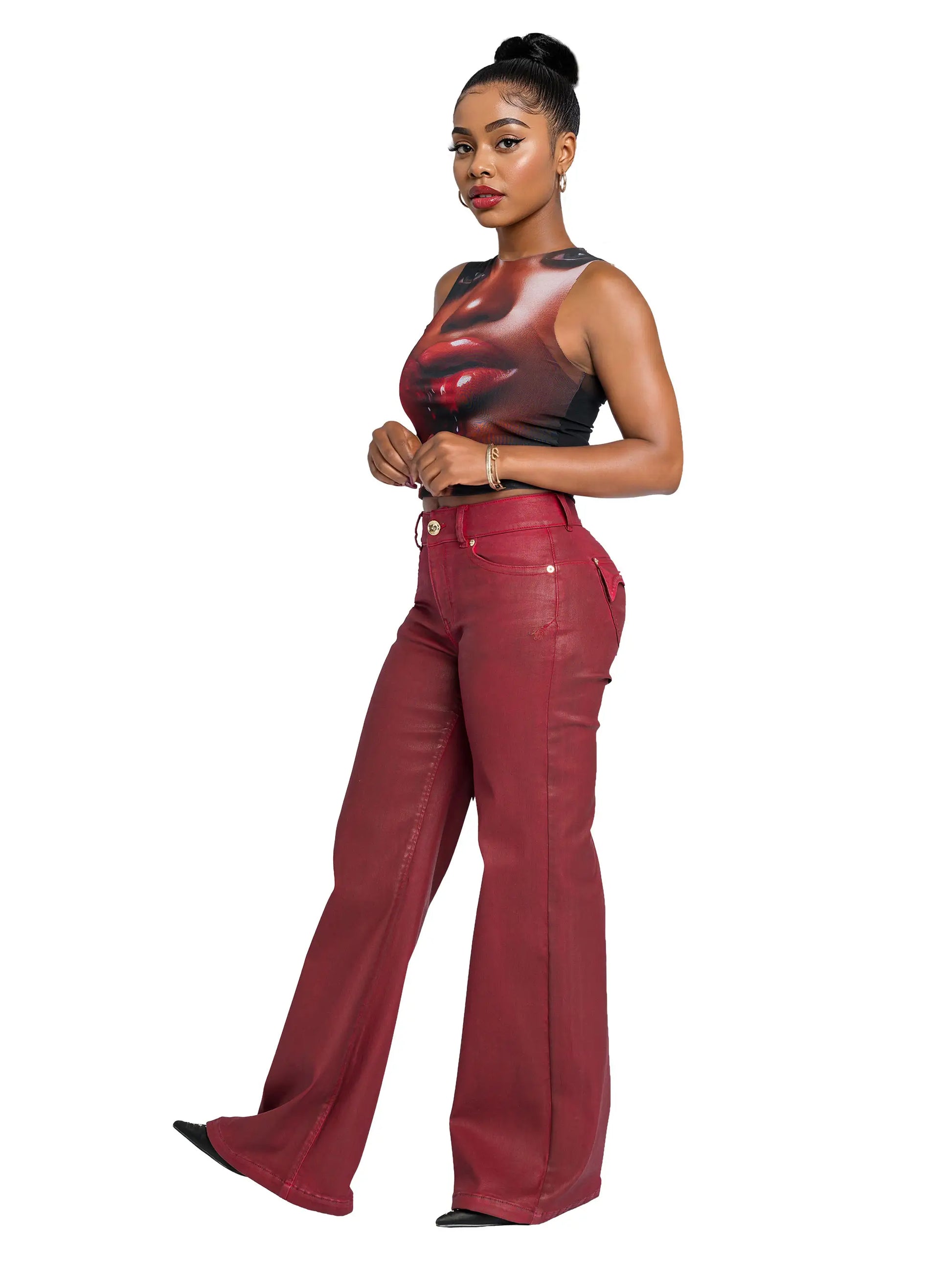 Low-Rise Wide-Leg Jean - Red Delicious Apple Bottom Jeans