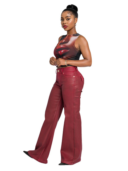 Low-Rise Wide-Leg Jean - Red Delicious Apple Bottom Jeans